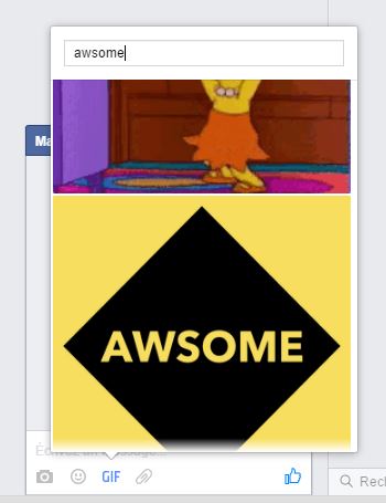 Intégrer un GIF animé dans Facebook Messenger
